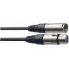 Audio kabel 3m - prodlužovací, male konektory: 1× XLR3, female konektor 1× XLR3, rovné zakončení, MODRÝ