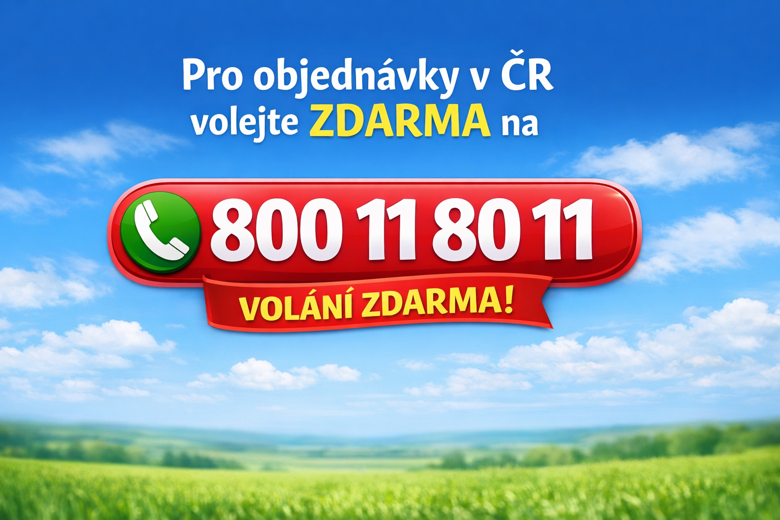 V ČR volejte zdarma naši objednávkovou linku 800 11 80 11